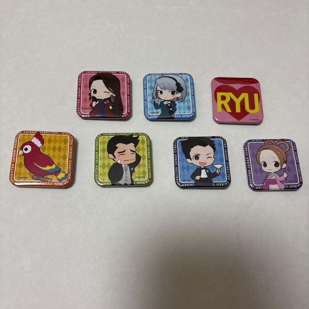 逆転裁判 画廊 スクエアバッジ 15周年 缶バッジ 7種セット