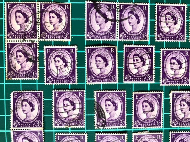 エリザベス女王切手 ブルー系 43枚