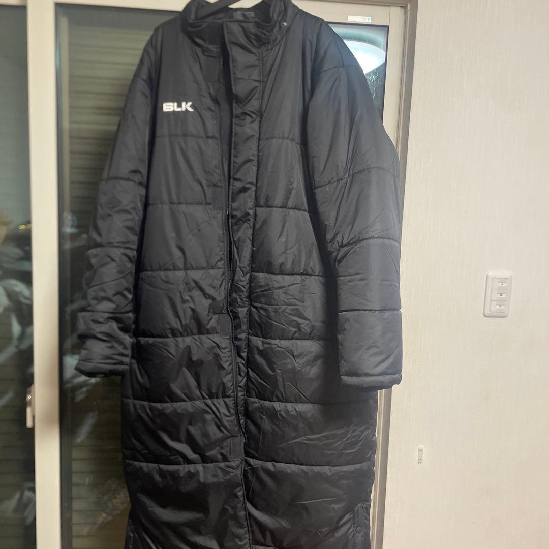 BLKラグビーベンチコート美品ブラックロングコートキルティング4XL大きいサイズ