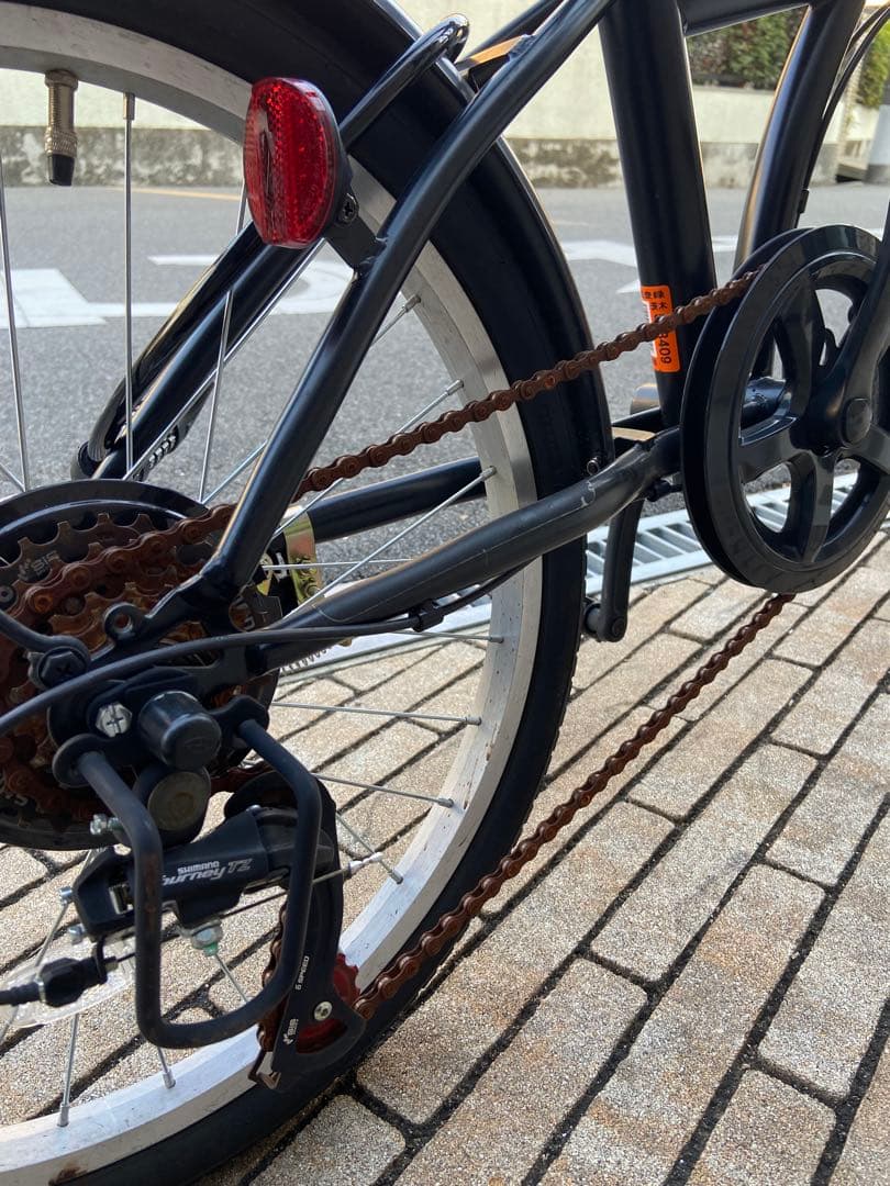 折りたたみ自転車 ブラック エンジンラボA 20インチ　6段変速　大阪