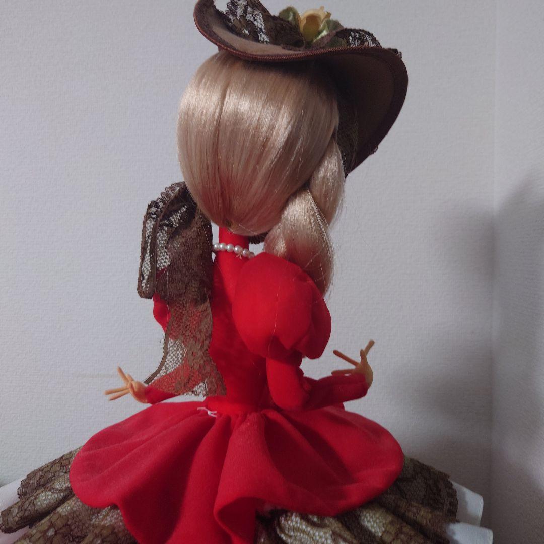 フランス人形　赤いドレス　大きめ　レトロ　アンティーク　レア　美人