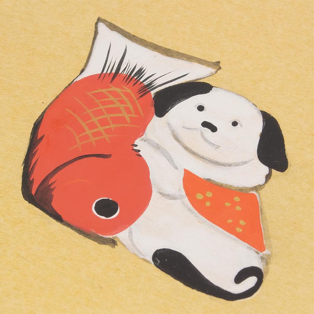 額装 色紙 橋本明治 干支 戌 犬 橋本弘安シール 文化勲章受章者