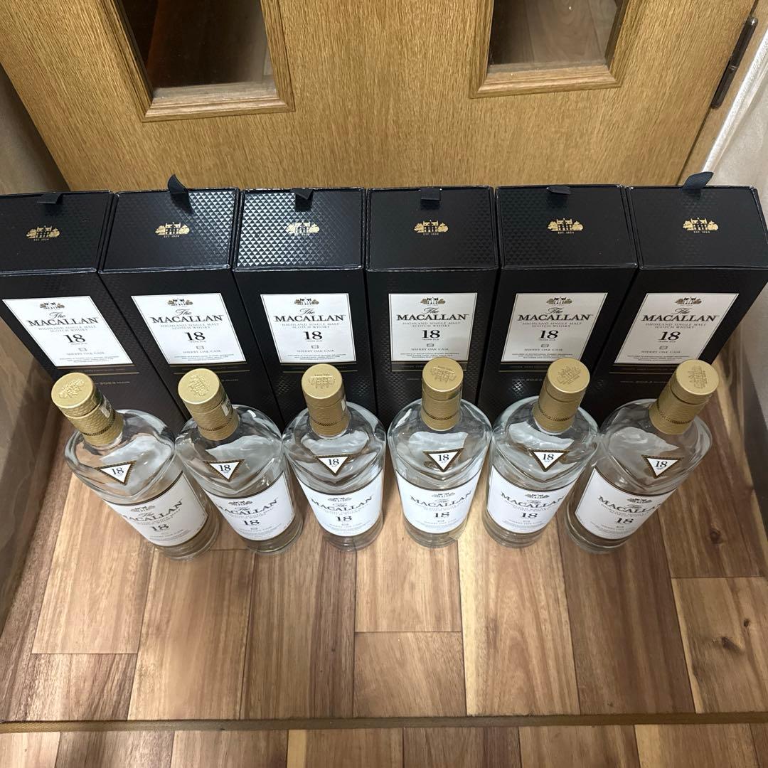 MACALLAN マッカラン 18年 700ml 空瓶 6本 空箱6個A4