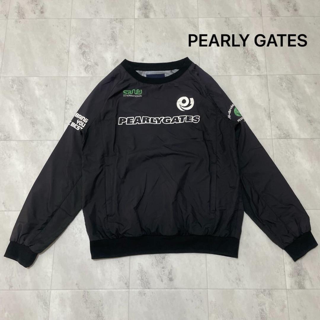 PEARLY GATES ナイロンジャケット プルオーバー プリントロゴ ゴルフ
