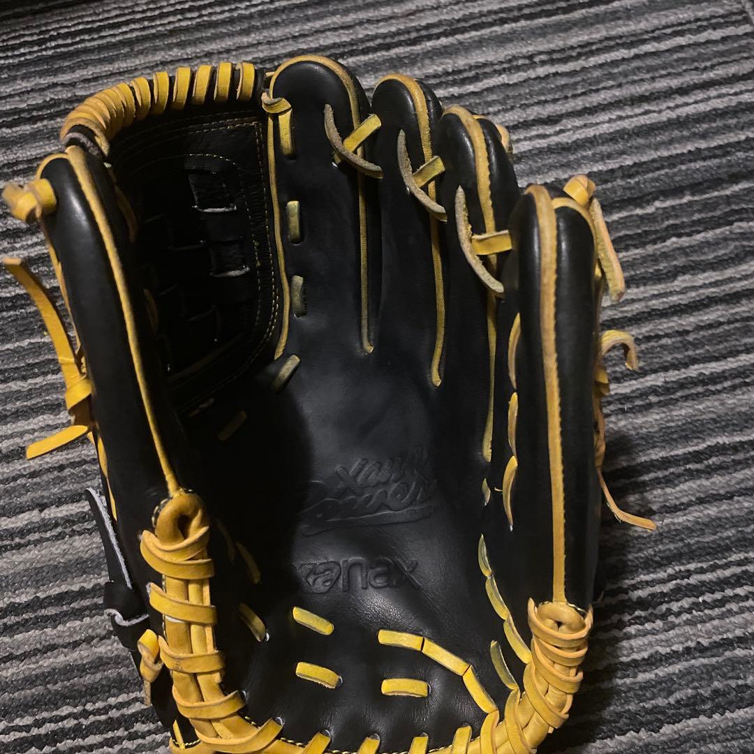 ザナックス 野球軟式グラブ黒/黄