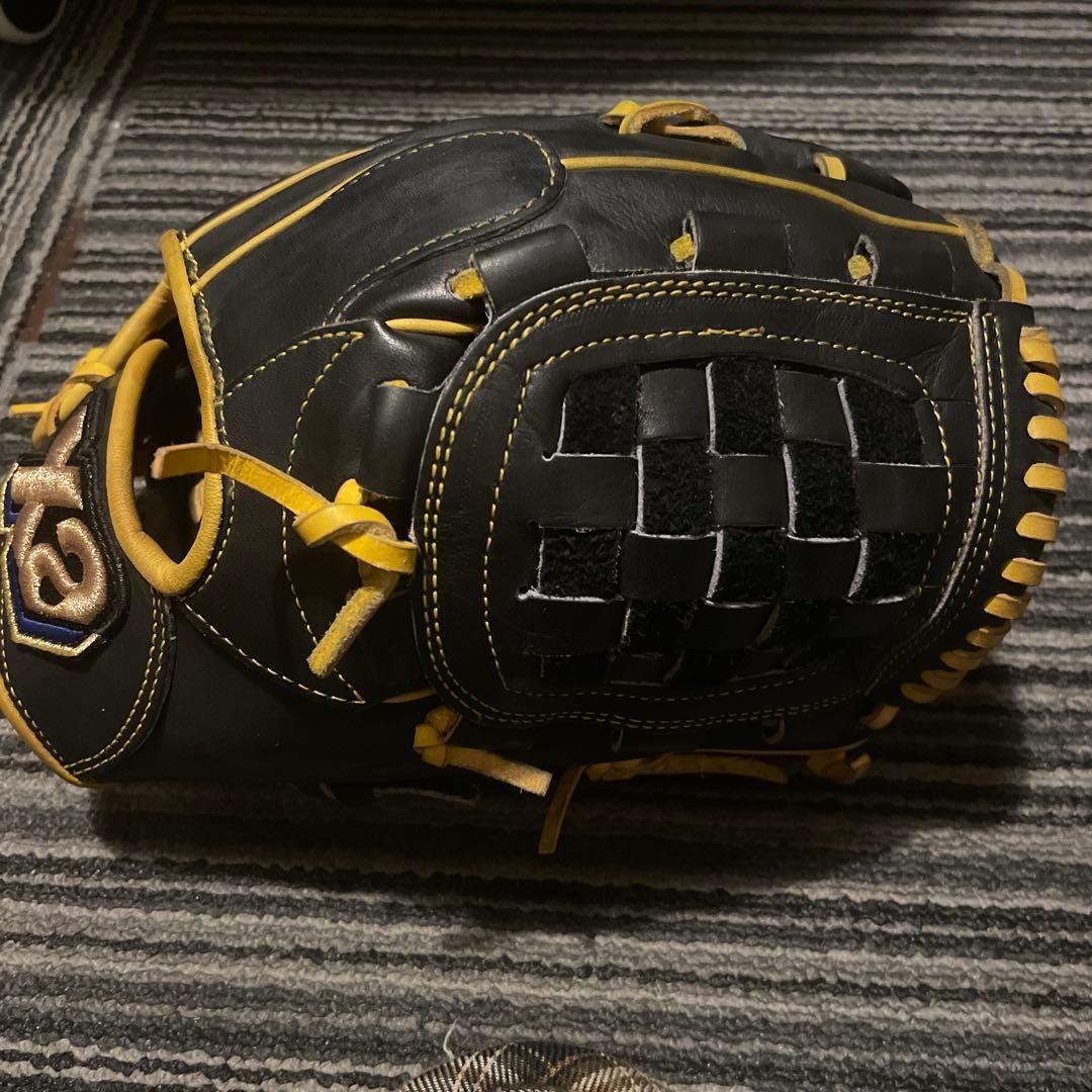 ザナックス 野球軟式グラブ黒/黄