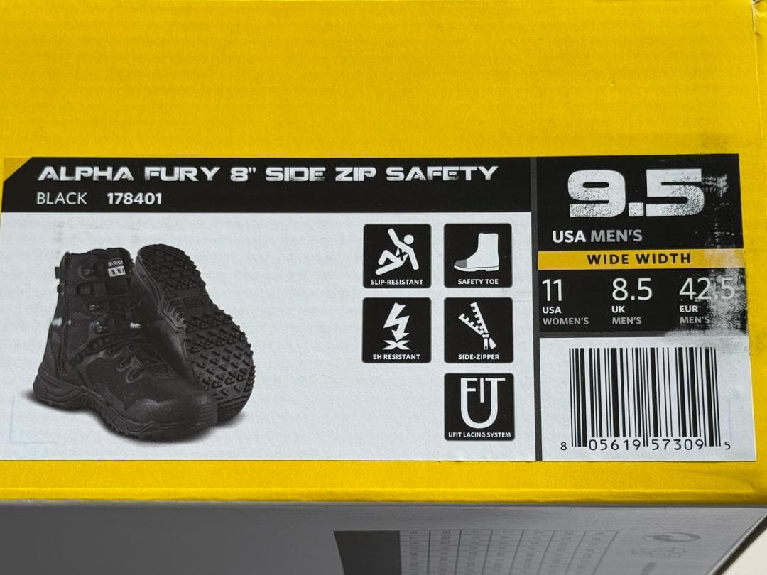 オリジナルスワットAlphaFury 8\"サイドジップSafety 27.5cm