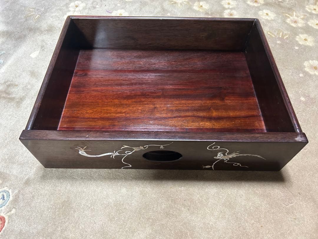 花と鳥の螺鈿木製タンス 5段