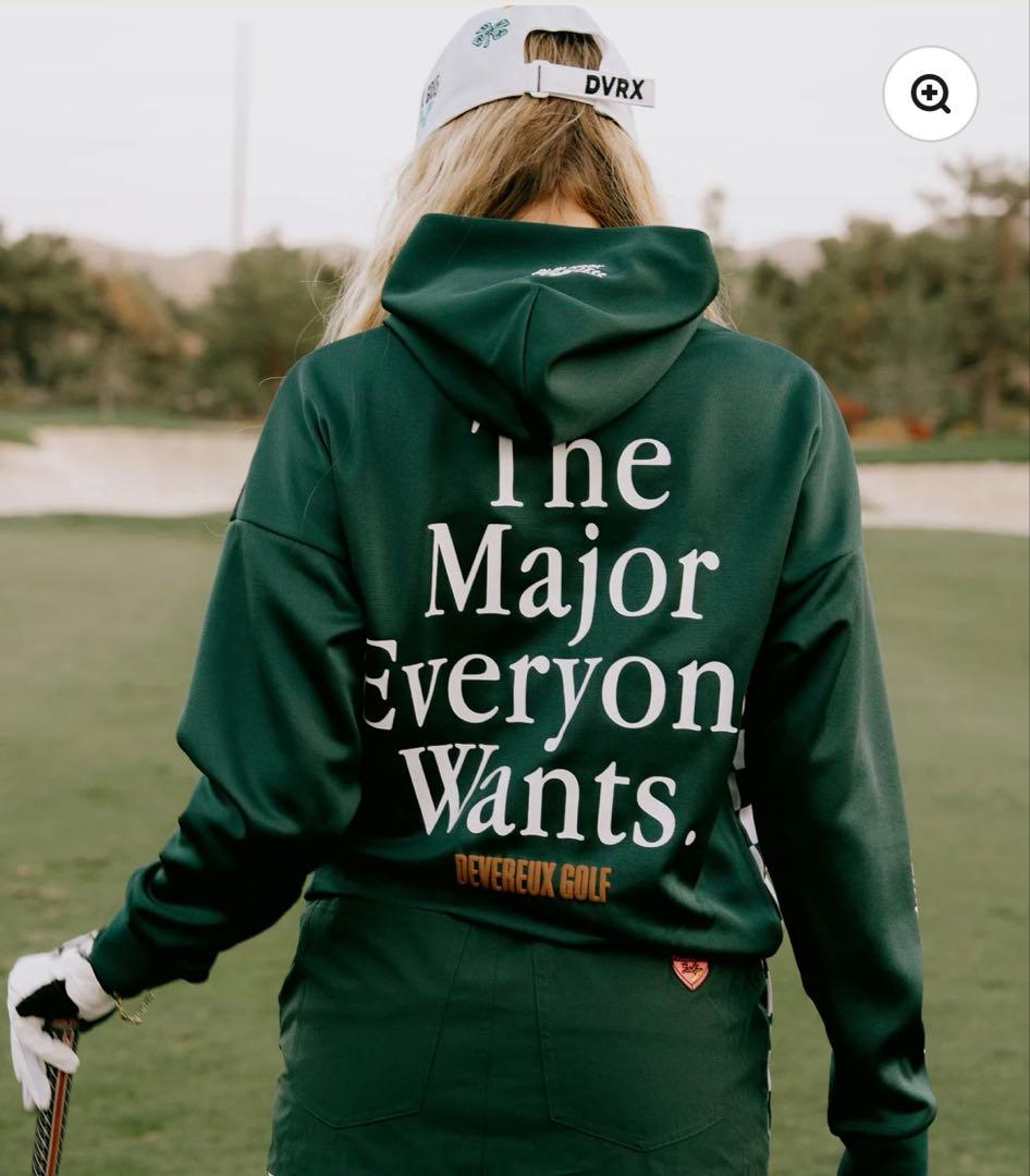新品未使用【デヴァロー ゴルフ】レディース チェッカーフーディー グリーン（Ｍ）