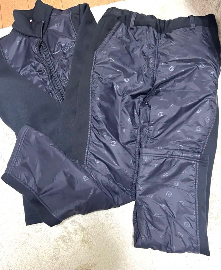 marie claileゴルフ　ロゴ入ブルゾンとパンツセットレディースM