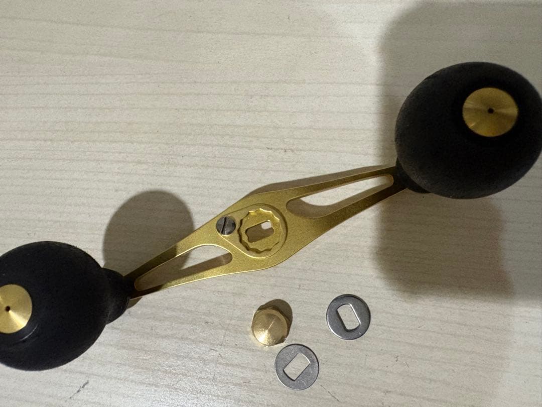 ★☆アベイル製 オフセットジュラルミンハンドル ゴールド　96mm シマノ用