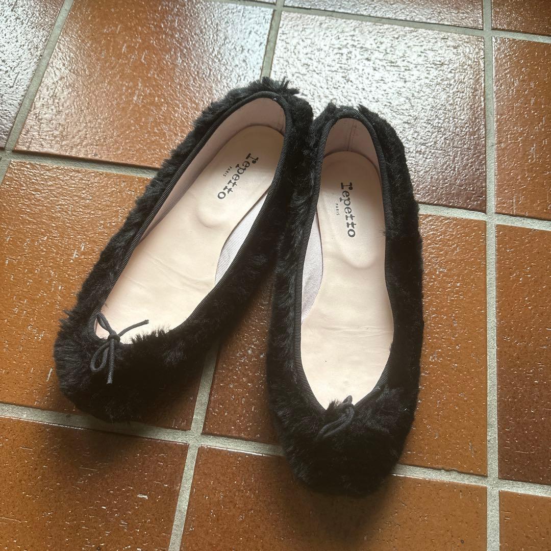 Repetto ブラック バレエシューズ　37ハーフ