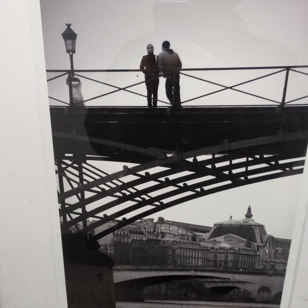 パリ、ボザール橋の恋人たち、大きなモノクロのオリジナルプリントです。