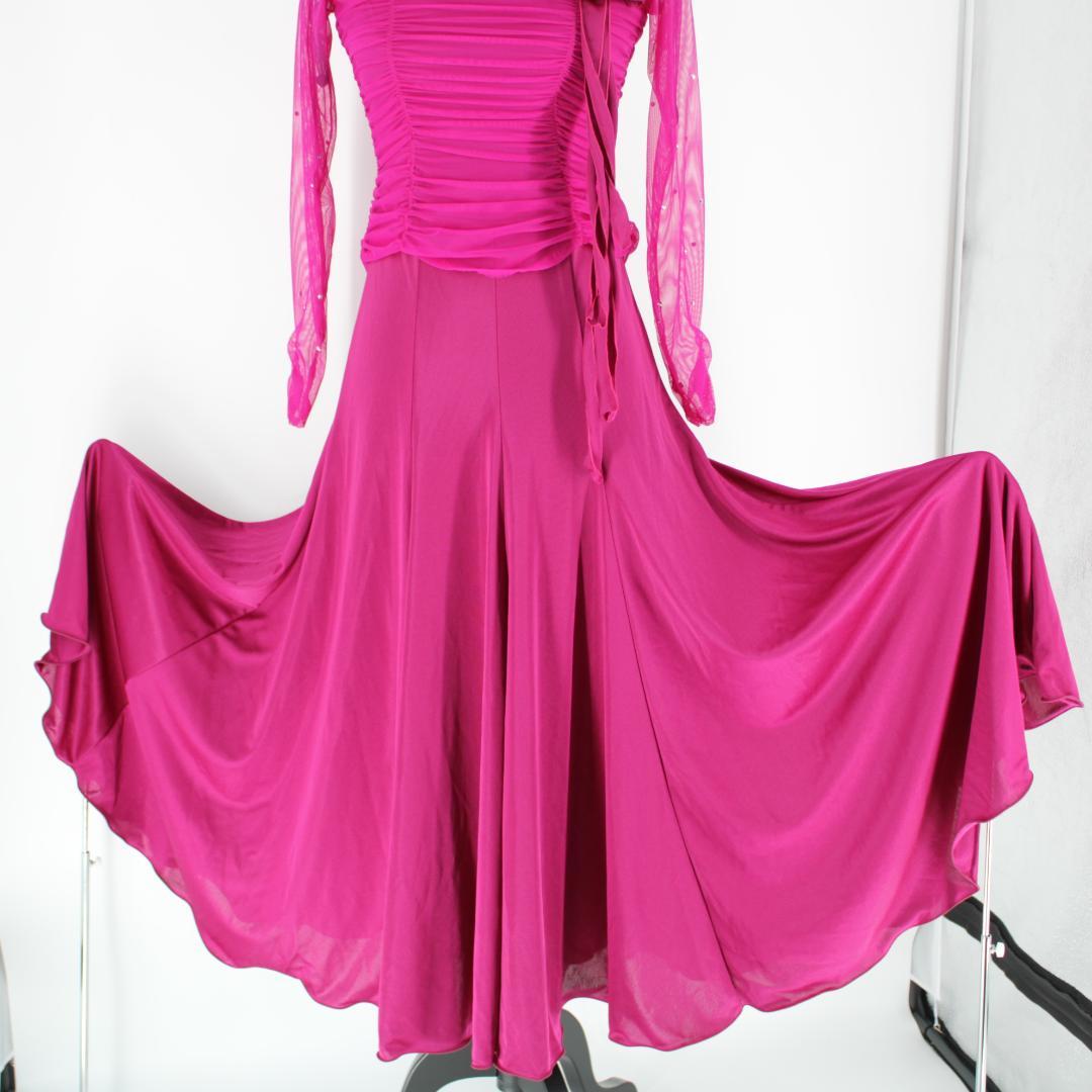 【美品 日本製 社交ダンス衣装】パープル SUNLINE ワンピース ドレス