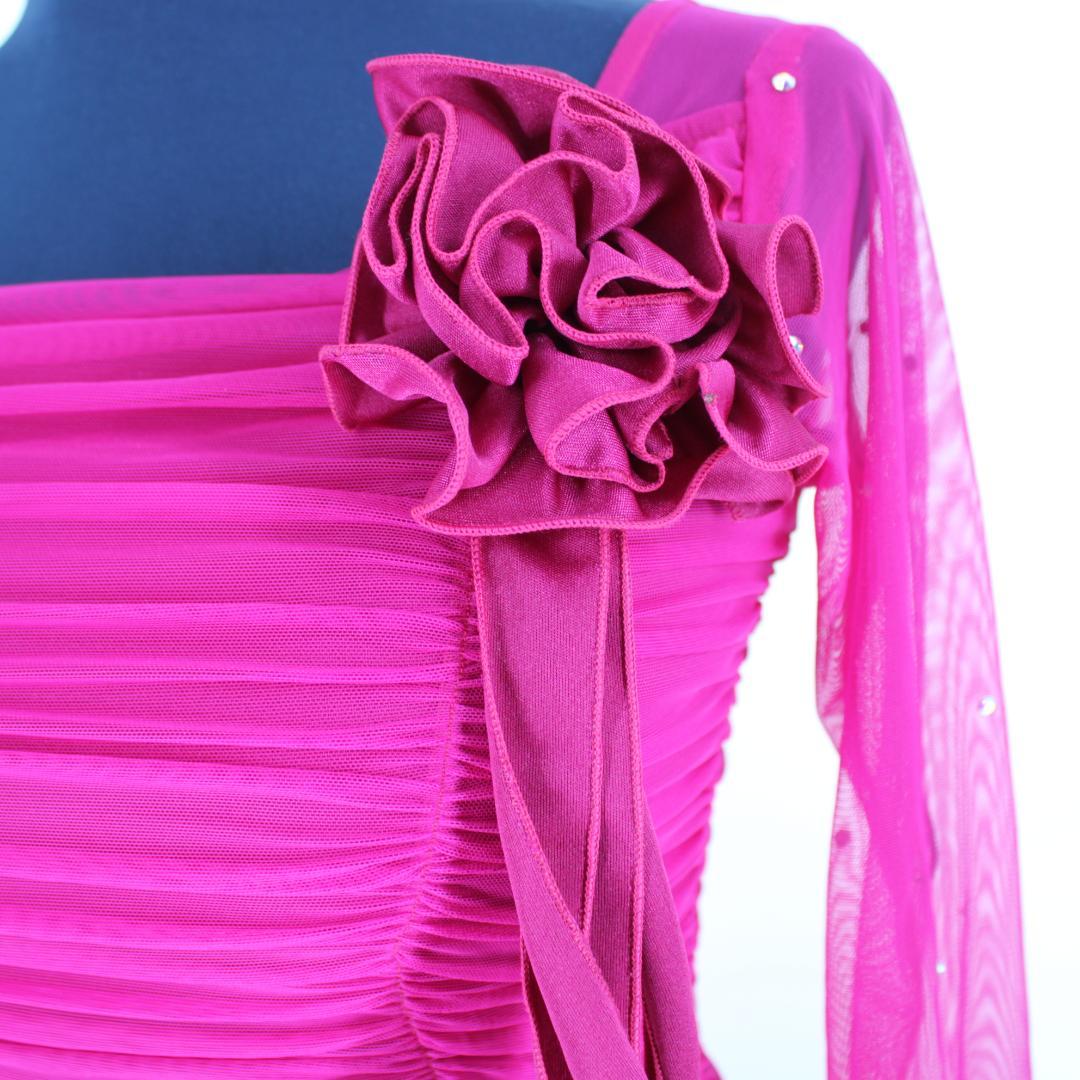 【美品 日本製 社交ダンス衣装】パープル SUNLINE ワンピース ドレス