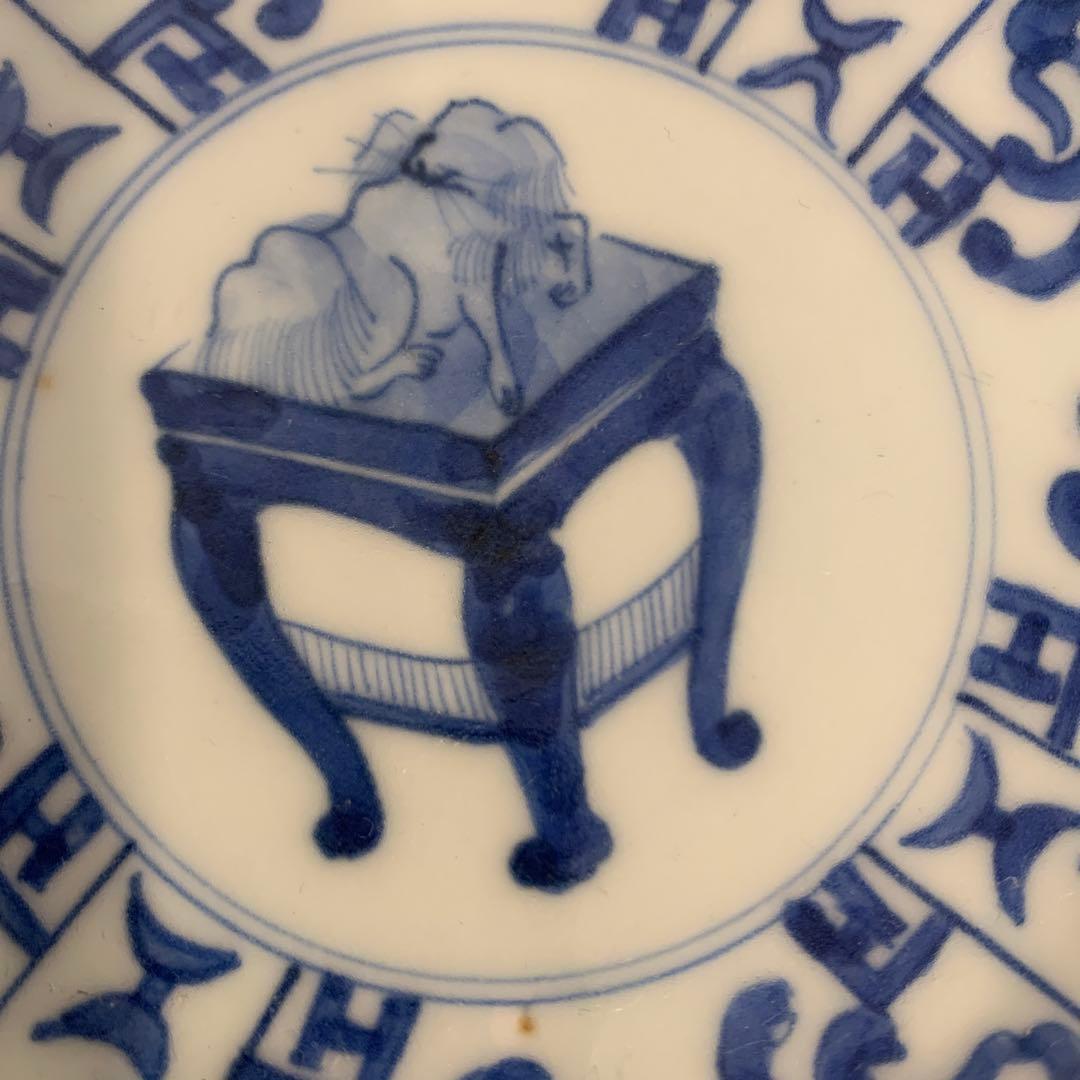 芙蓉手　古美術 皿 細工　染付　希少品　5客