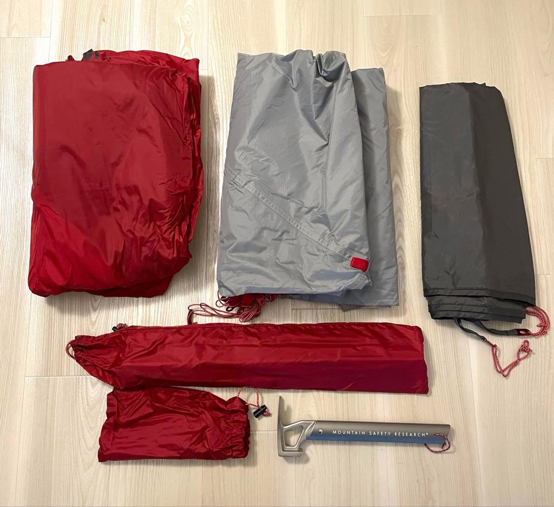 MSR エリクサー3 ELIXIR3 テント　ハンマー付き　フットプリント付き