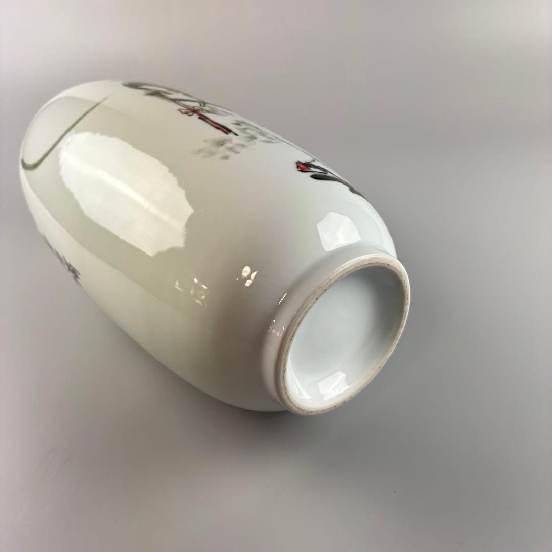 中国 景徳鎮 漢詩紋 花瓶 高さ約35cm