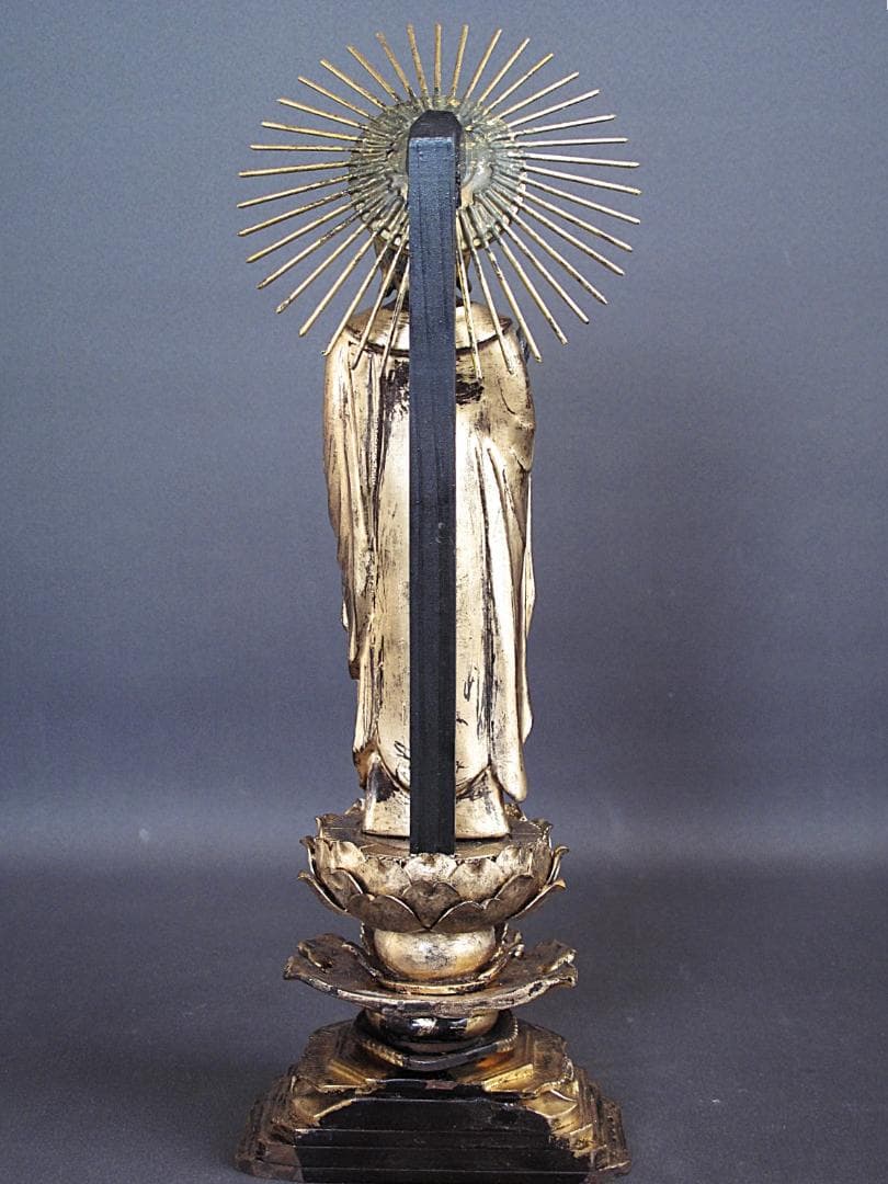 古仏像!!『木造 阿弥陀如来立像』総高33.5㎝ 像高19.5㎝