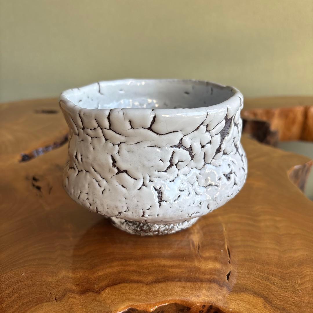 鬼萩 河野聡 萩焼 抹茶碗 茶道具 共箱(47)