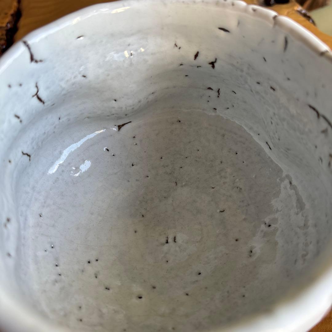 鬼萩 河野聡 萩焼 抹茶碗 茶道具 共箱(47)