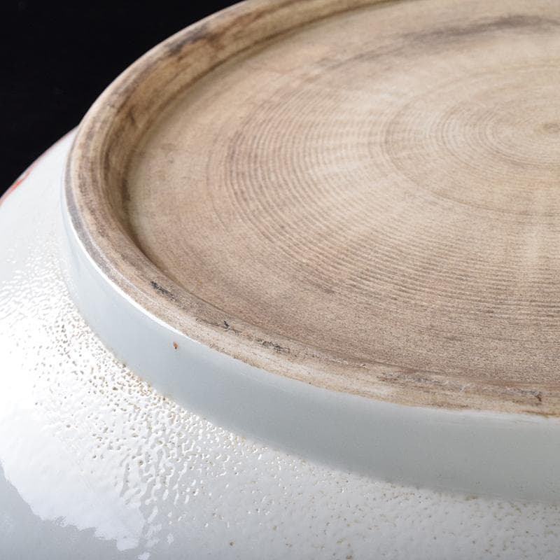 中国　粉彩　山水人物文盤　大皿　直径約37.7㎝　M　R8286B