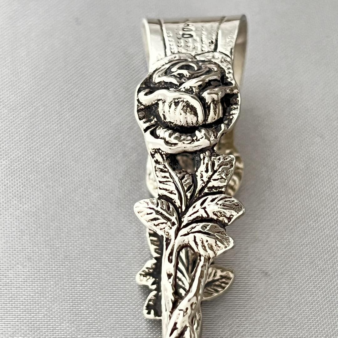 【ドイツ】薔薇のシュガートング 【純銀】 ヒルデスハイムローズ 8.8cm