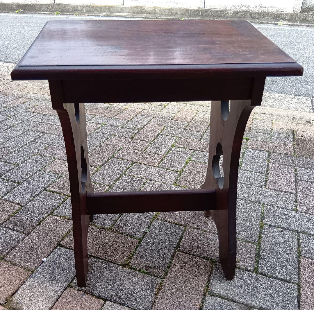 アンティーク　大正時代か昭和初期　　オルガンのイス　　 木製 透かし彫