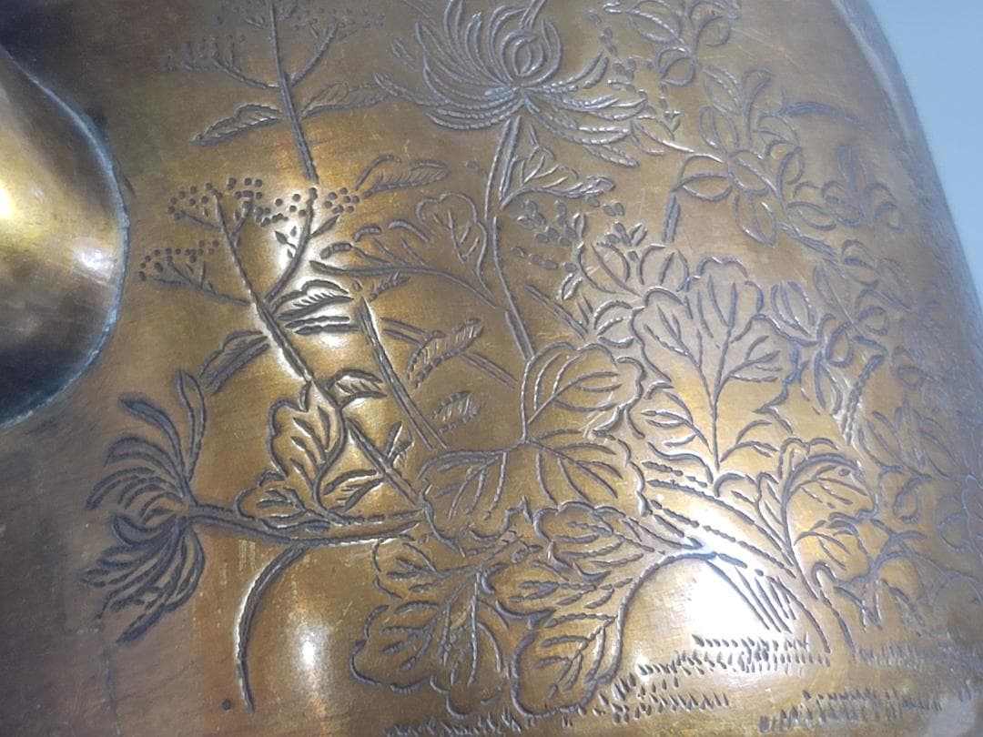 茶道具 鍍金 銅水注 瓶 時代物 DT534