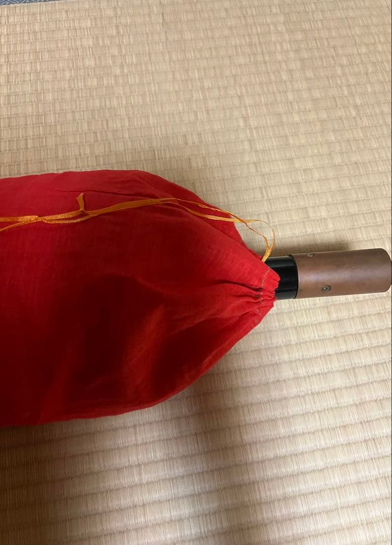茶道具　野点傘　赤　袋と箱付き