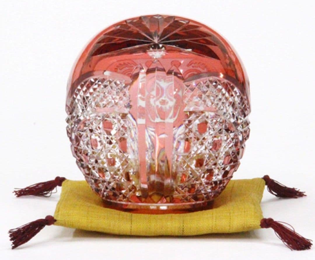 カガミクリスタル　江戸切子　祝だるま（小）