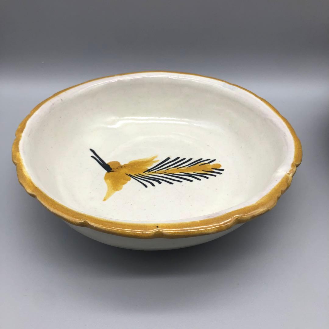 メキシコプエブラタラベラ焼ビンテージ陶器伝統工芸バード鳥ボウル鉢19cm5点B