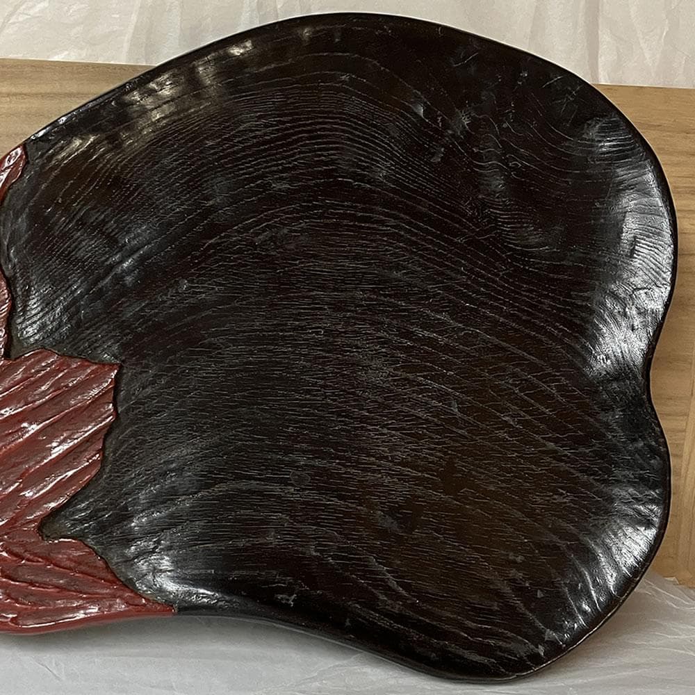 e3091 茄子形 煎茶盆 巾43.7cm 茄子 ナス 盆 煎茶道具 茶道具