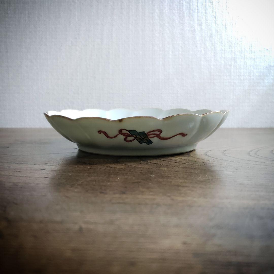 皿　九谷　鹿文様　色絵　古九谷　江戸　訳あり　ニュウ