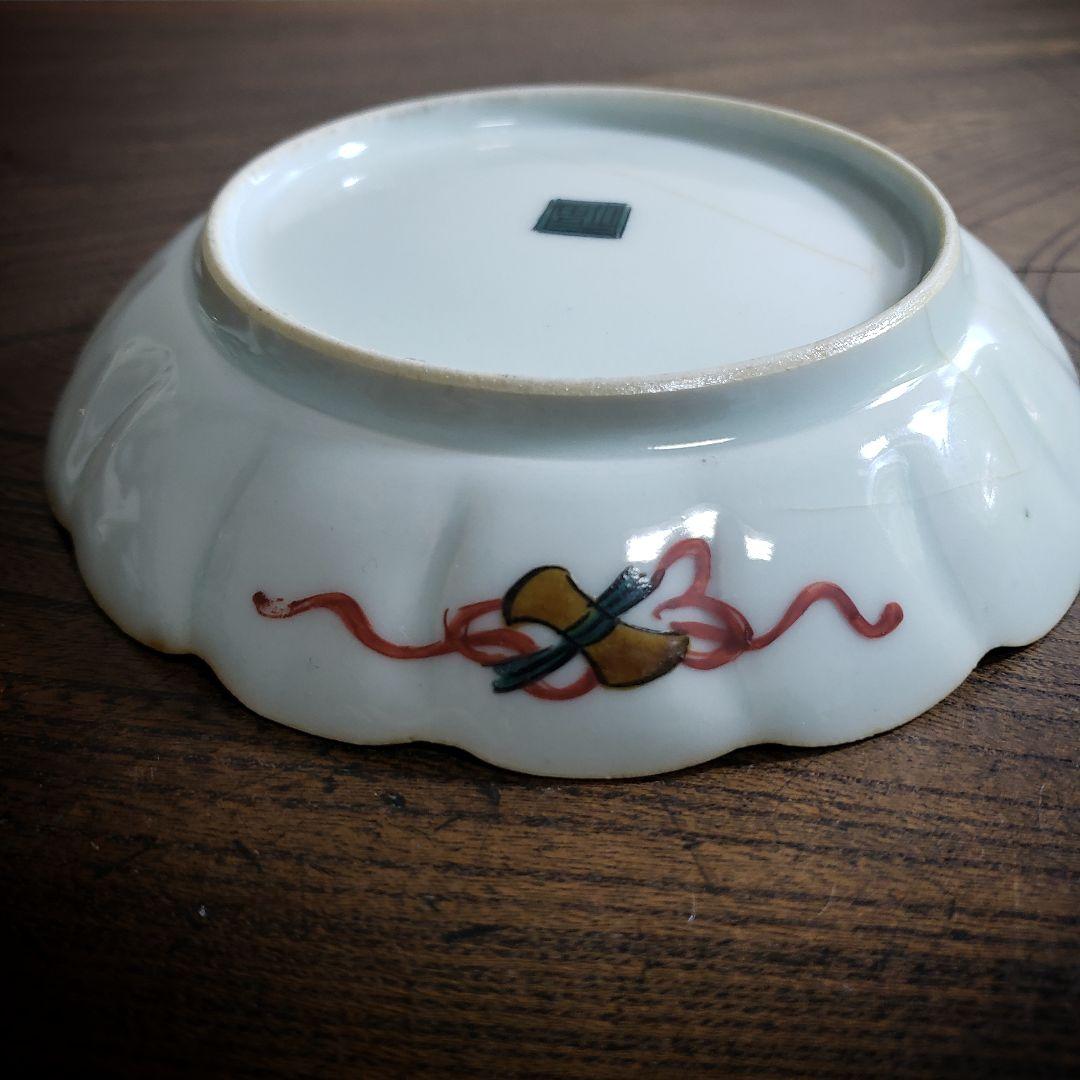 皿　九谷　鹿文様　色絵　古九谷　江戸　訳あり　ニュウ