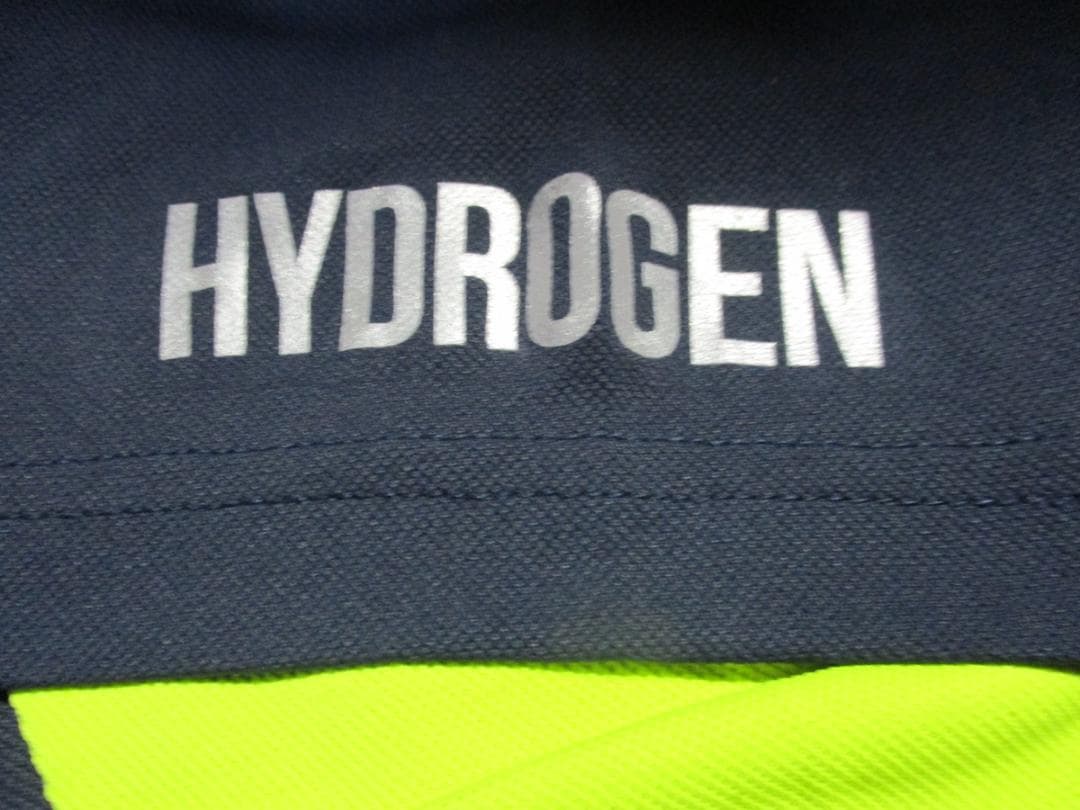 【ハイドロゲン・テニス】インレイ・テックＴシャツ★未使用★S★ネイビー×イエロー