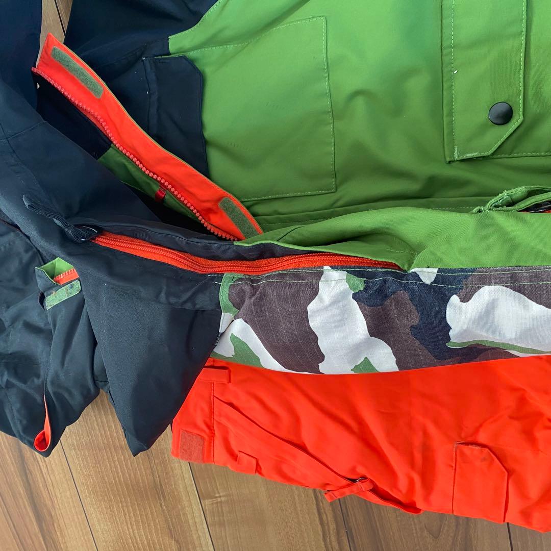 スノーボードウェア 686 S オレンジ　カーキ　セットアップ　上下