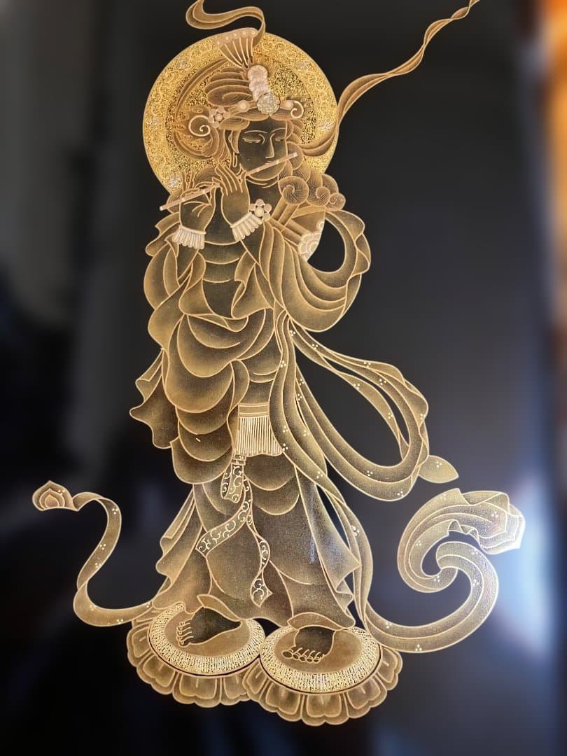 黒漆の文箱 金色装飾