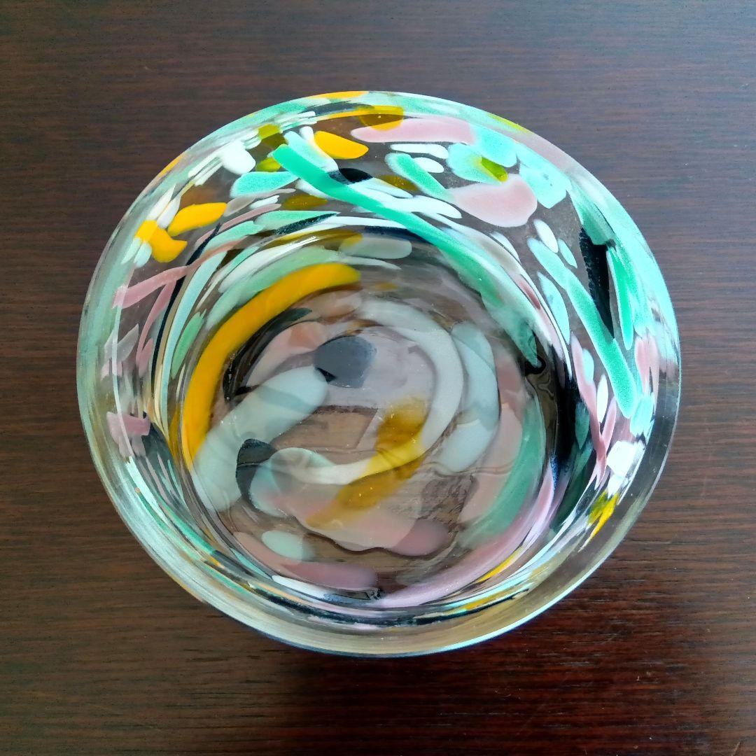 人間国宝 岩田藤七作 蒼風好み 硝子花器 昭和28(1953)年作品 専用箱入り