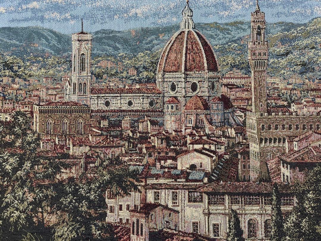 【大判】刺繍絵画 フィレンツェ 大聖堂 風景画 額縁付き インテリア アート