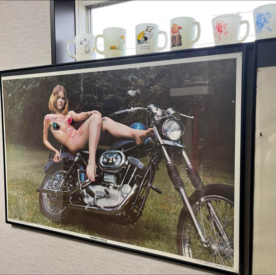 激レア デッドストック 70s ビンテージ ポスター ハーレーダビッドソン 希少