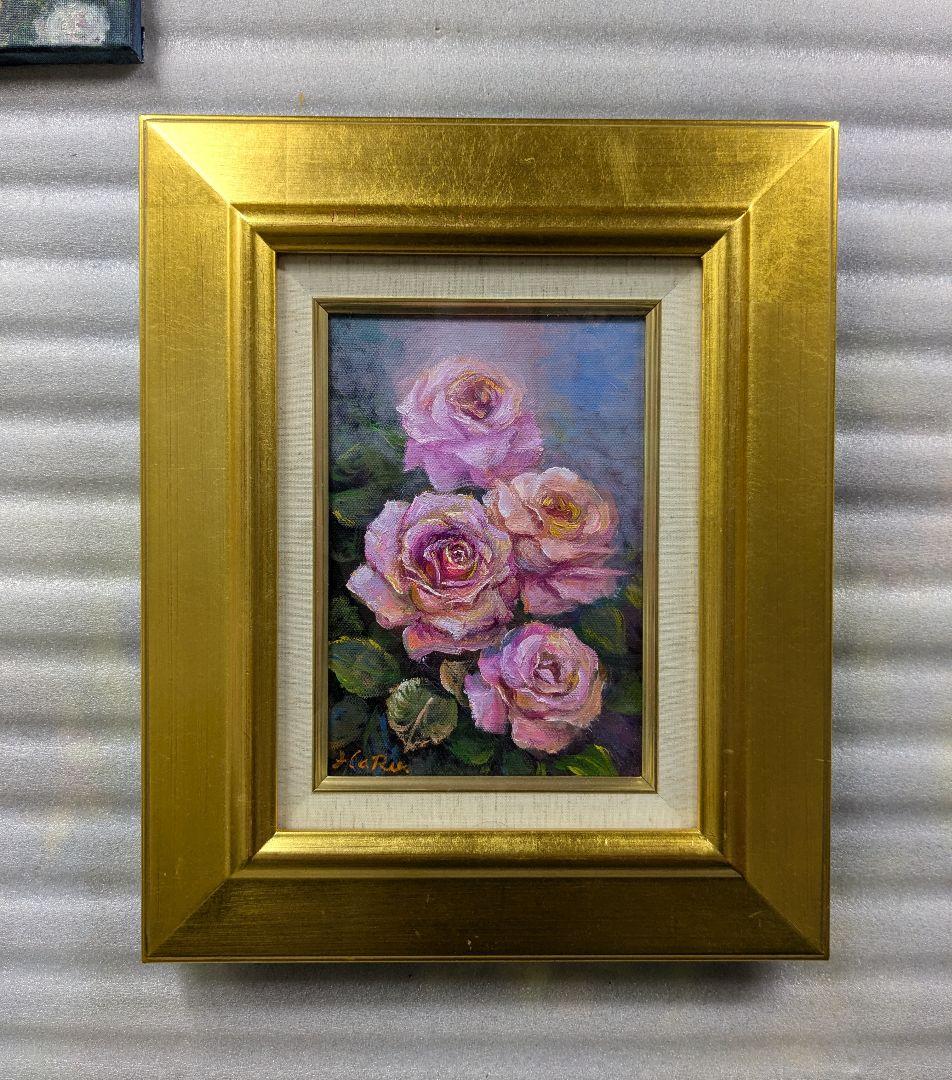 画家haru油彩画★サムホ―ル★薔薇★肉筆画＊一点物＊静物画★