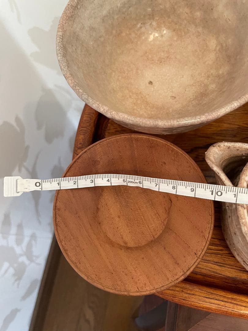 未使用　萩焼　茶道具セット 20点 陶器・木製茶托　 おぼん　トレイ　まとめ売り