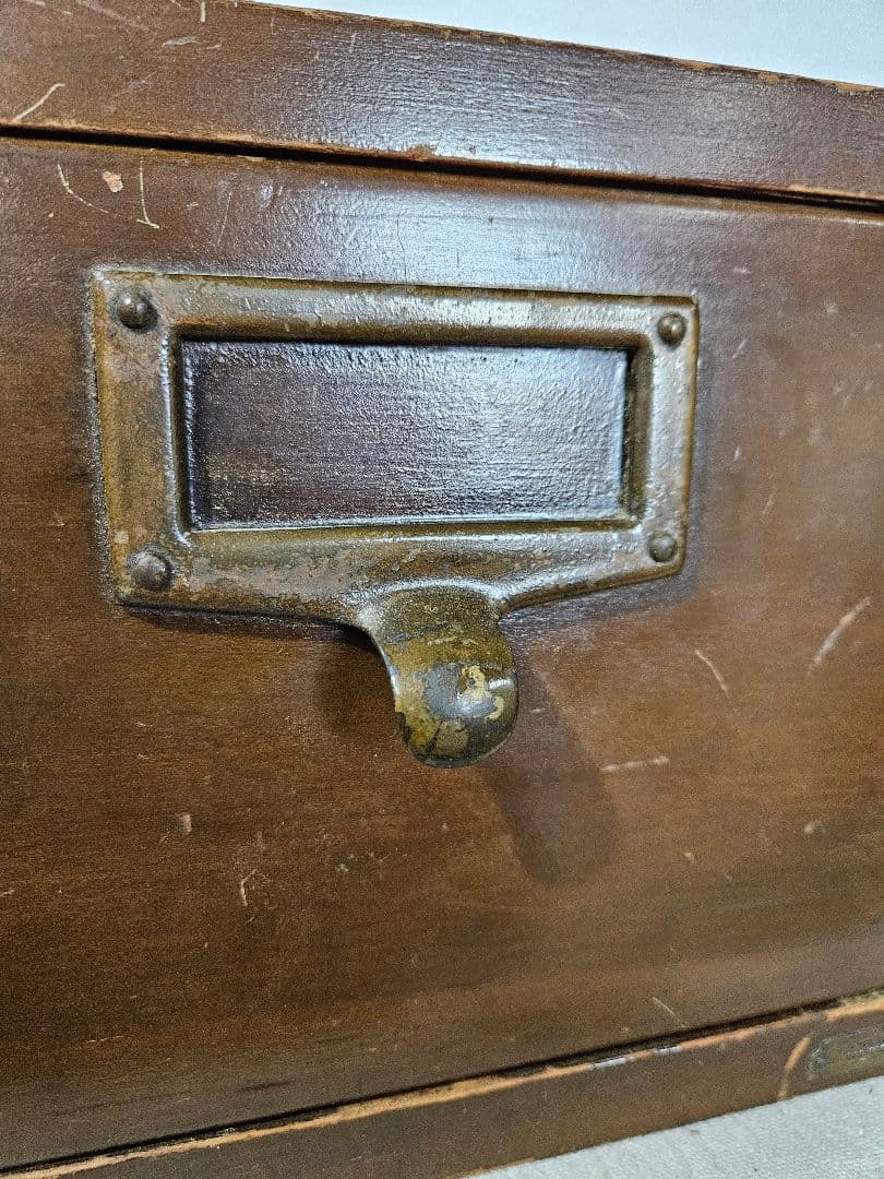 USアンティーク 木製のカードキャビネット CDホルダー Globe社製 卓上