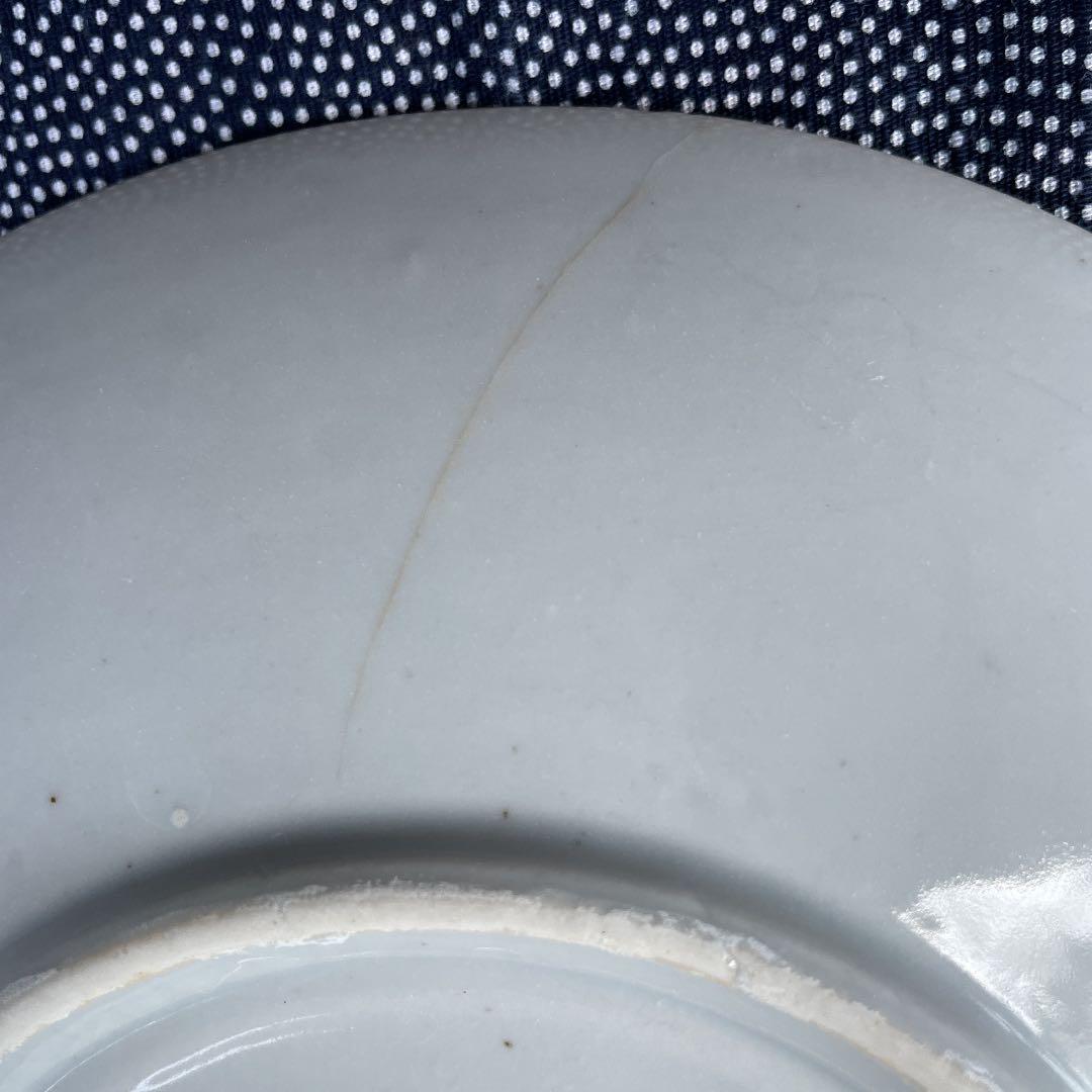 7寸染付絵皿　山水画　骨董品