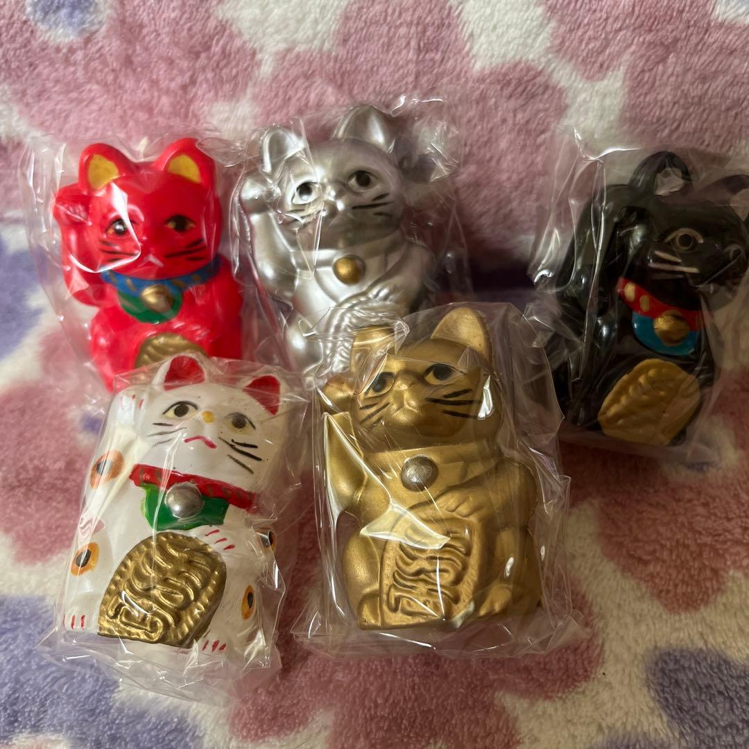 セルロイド人形　招き猫　福あつめ