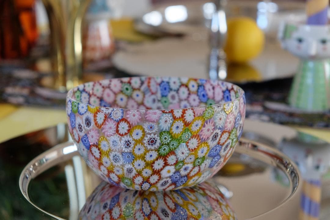 ベネチアンガラス ミルフィオリ 茶碗 舩木倭帆/黒木国昭/藤田喬平/江波冨士子