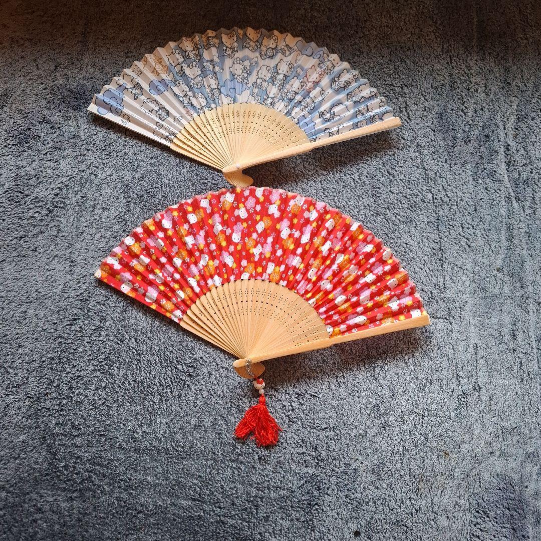 平成レトロキティ希少激レアHelloKITTYキティの扇子３点セット