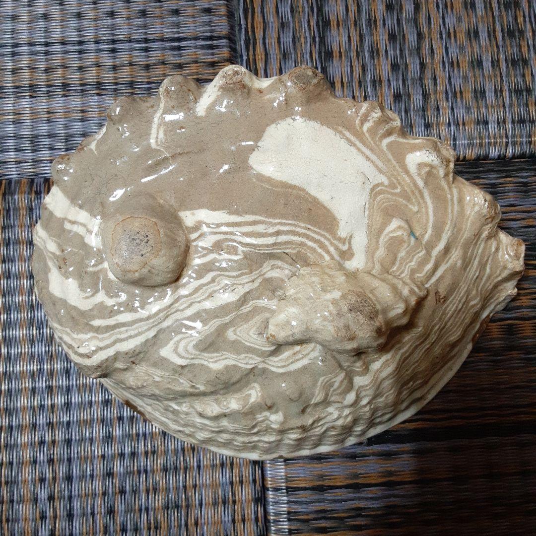 古い伊万里色絵鮑変形皿/金継江戸明治骨壷/手描五十三次囃子大原女/栄螺貝大鉢皿