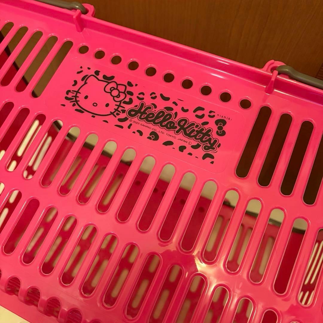 ハローキティ ピンク ショッピングバスケット　お買い物かご アベイル ヒョウ柄